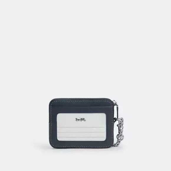 Coach Denim Zip Card Case With Quilting NIB - Picture 2 of 5